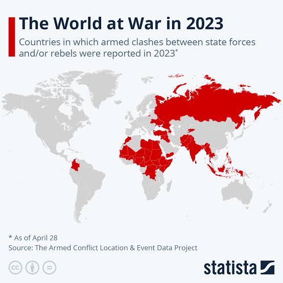 Map of Wars in the World in 2023